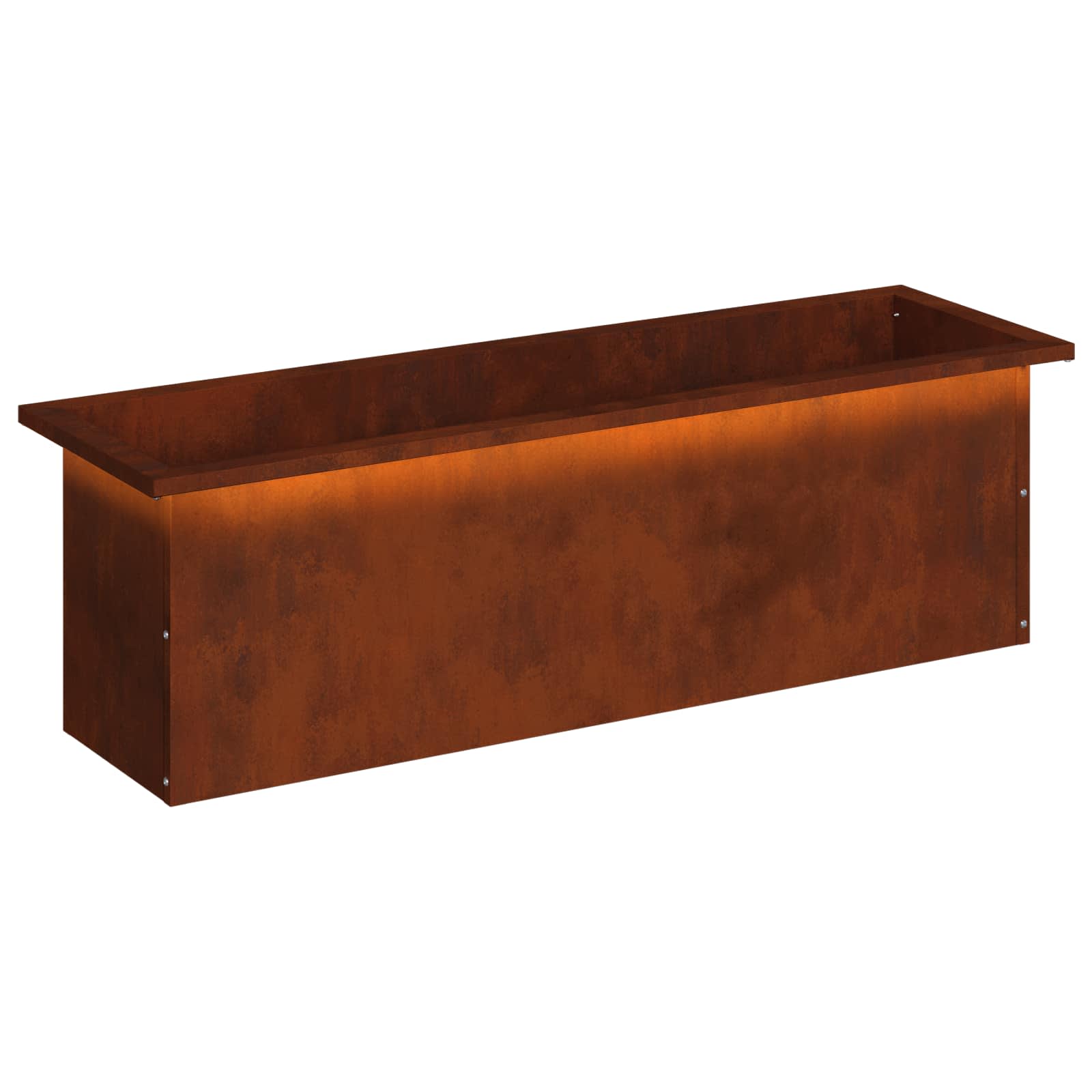 Ζαρντινιέρα κήπου με LED Σκ rusty 30 × 100 × 30 εκ - Pakobazaar