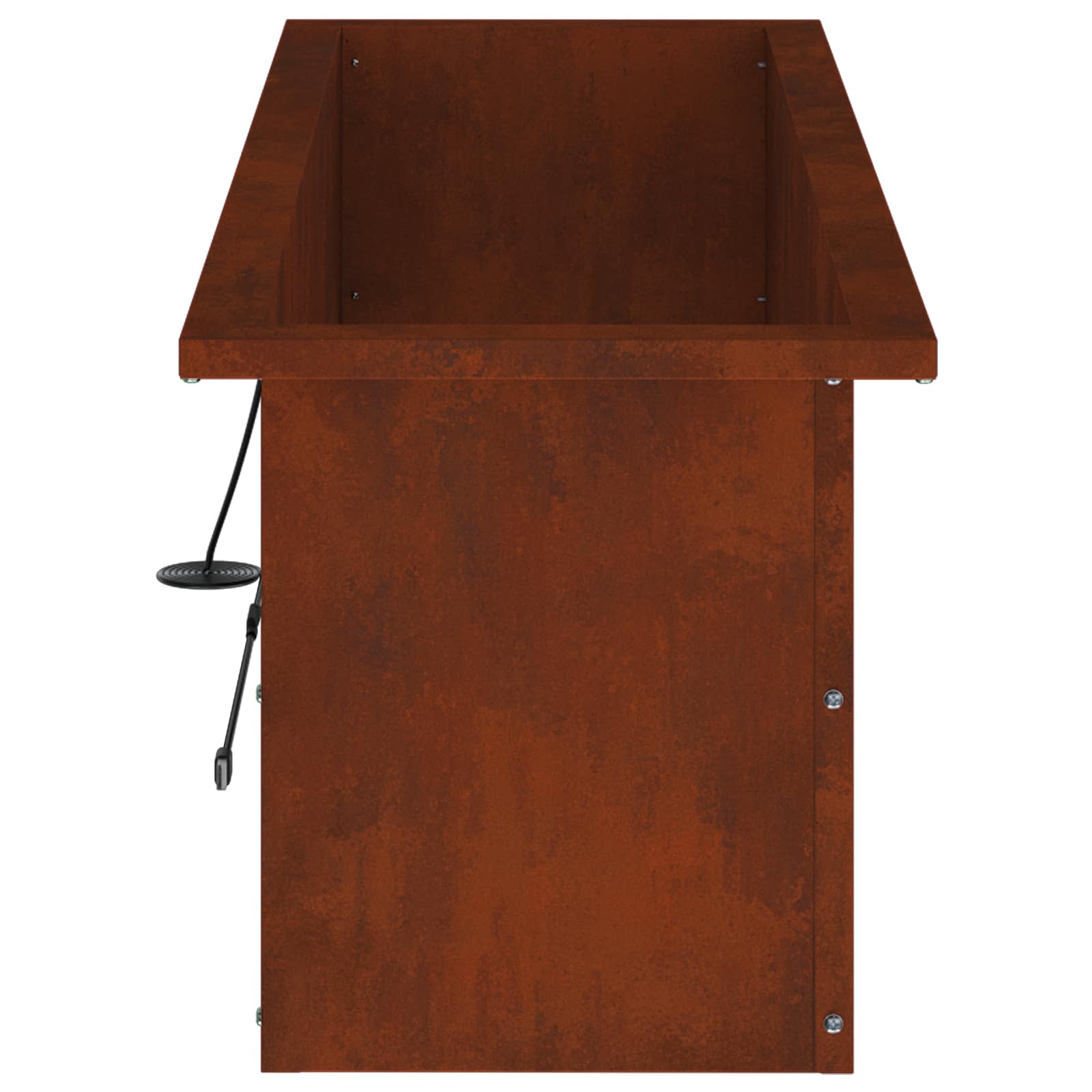 Ζαρντινιέρα κήπου με LED Σκ rusty 30 × 100 × 30 εκ - Pakobazaar