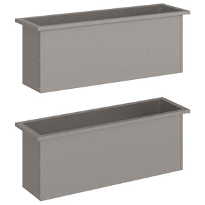 Ζαρντινιέρα κήπου με LED 2 τμχ. Σκ rusty 30 × 100 × 30 εκ - Pakobazaar