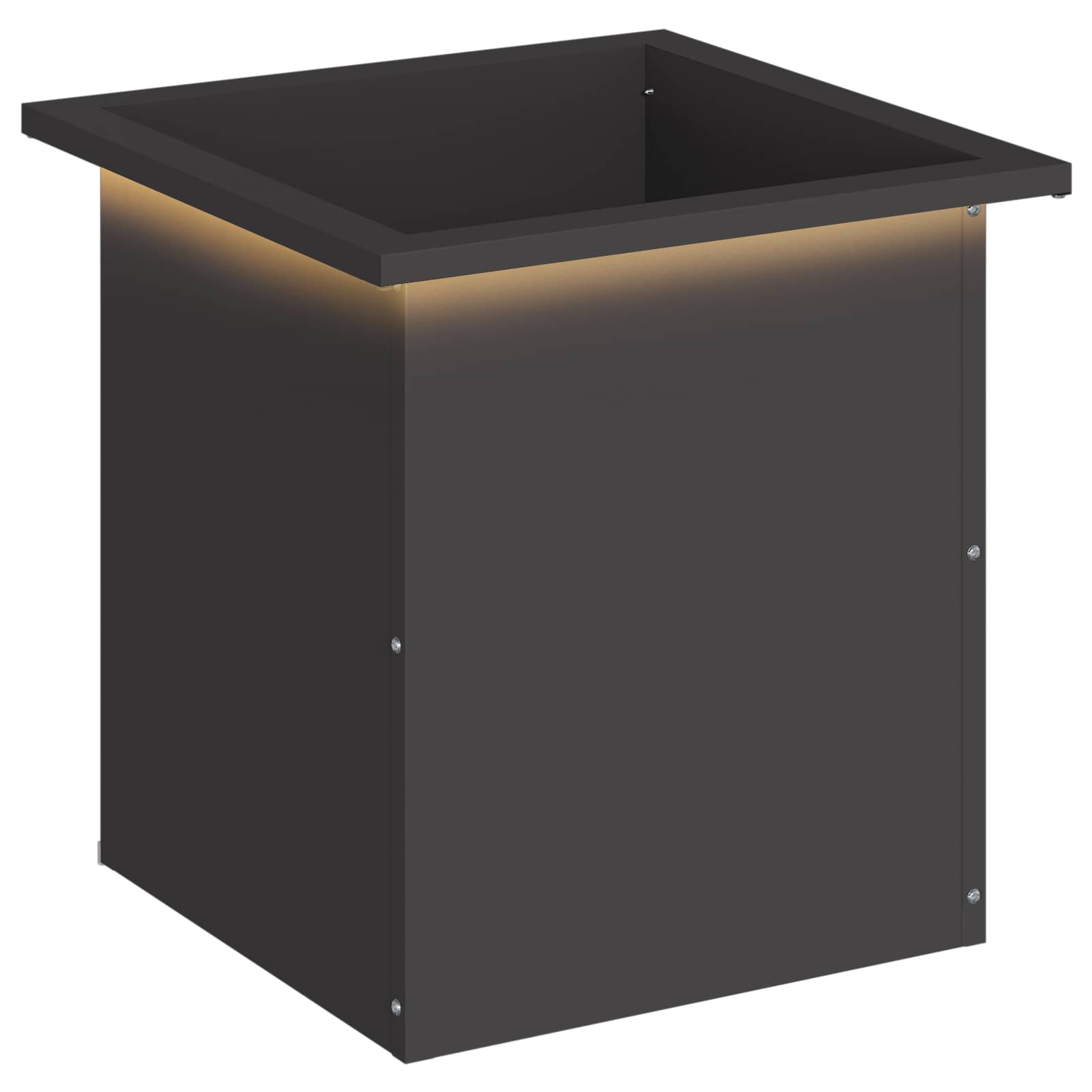 Ζαρντινιέρα κήπου με LED Μαύρο 40 x 40 x 40 cm Ατσάλι - Pakobazaar