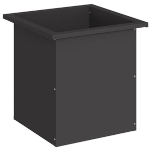 Ζαρντινιέρα κήπου με LED Μαύρο 40 x 40 x 40 cm Ατσάλι - Pakobazaar