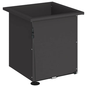 Ζαρντινιέρα κήπου με LED Μαύρο 40 x 40 x 40 cm Ατσάλι - Pakobazaar