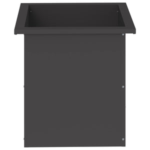Ζαρντινιέρα κήπου με LED 2 τμχ. Μαύρο 40 x 40 x 40 cm Ατσάλι
