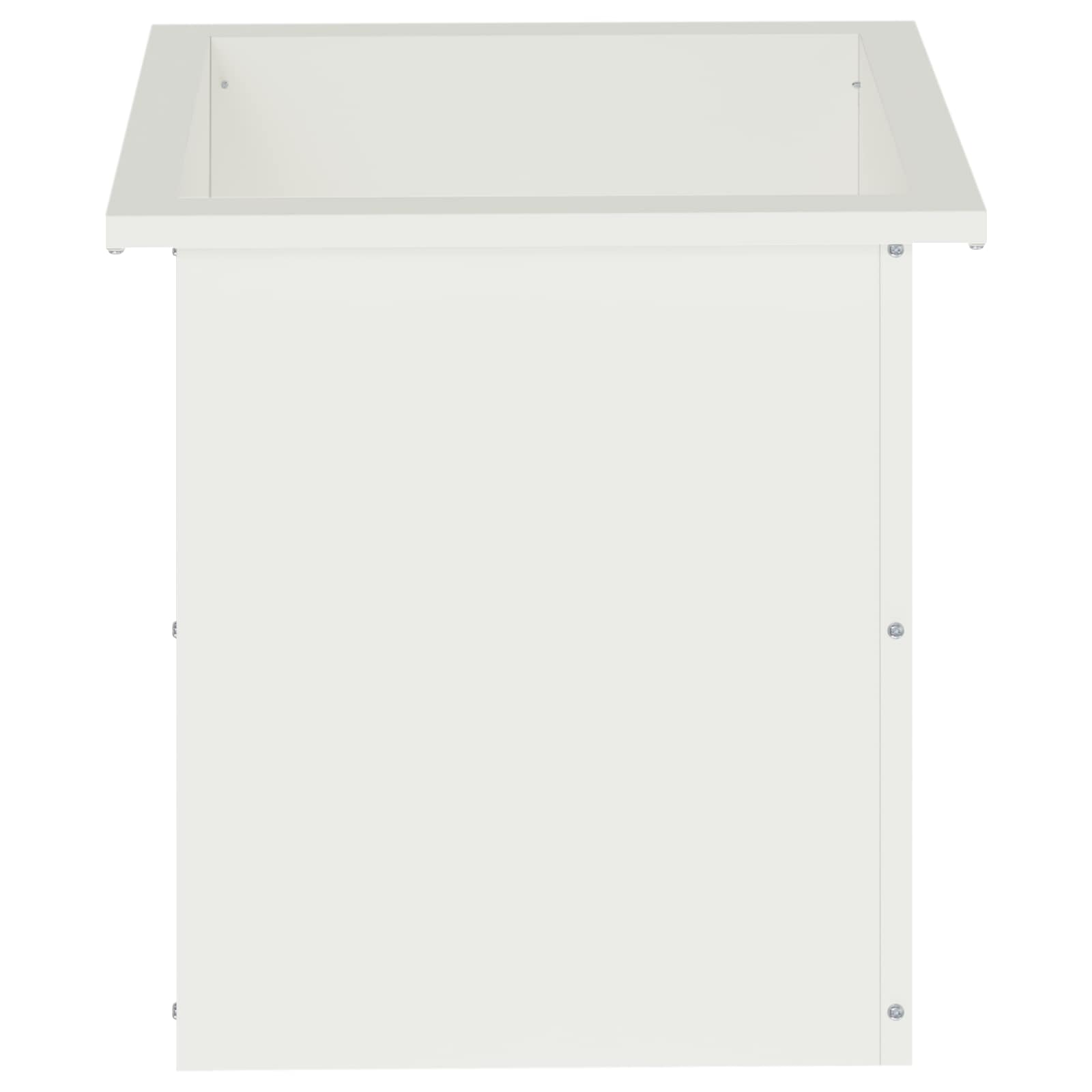 Ζαρντινιέρα κήπου με LED 2 τμχ. Λευκό 40 x 40 x 40 cm Ατσάλι - Pakobazaar