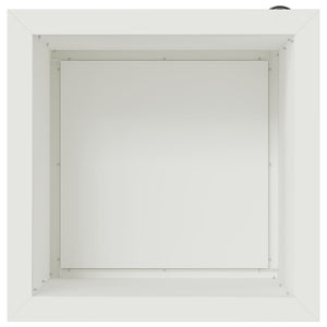 Ζαρντινιέρα κήπου με LED 2 τμχ. Λευκό 40 x 40 x 40 cm Ατσάλι - Pakobazaar