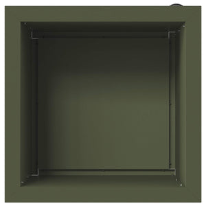 Ζαρντινιέρα κήπου με LED 2 τμχ. Λαδί 40 x 40 x 40 cm Ατσάλι