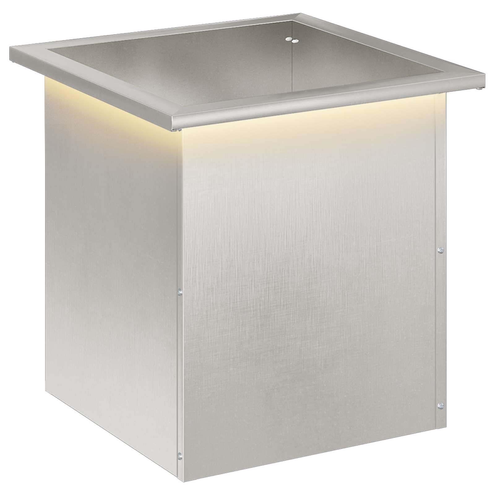 Ζαρντινιέρα κήπου με LED Ασημί 40 x 40 x 40 cm - Pakobazaar