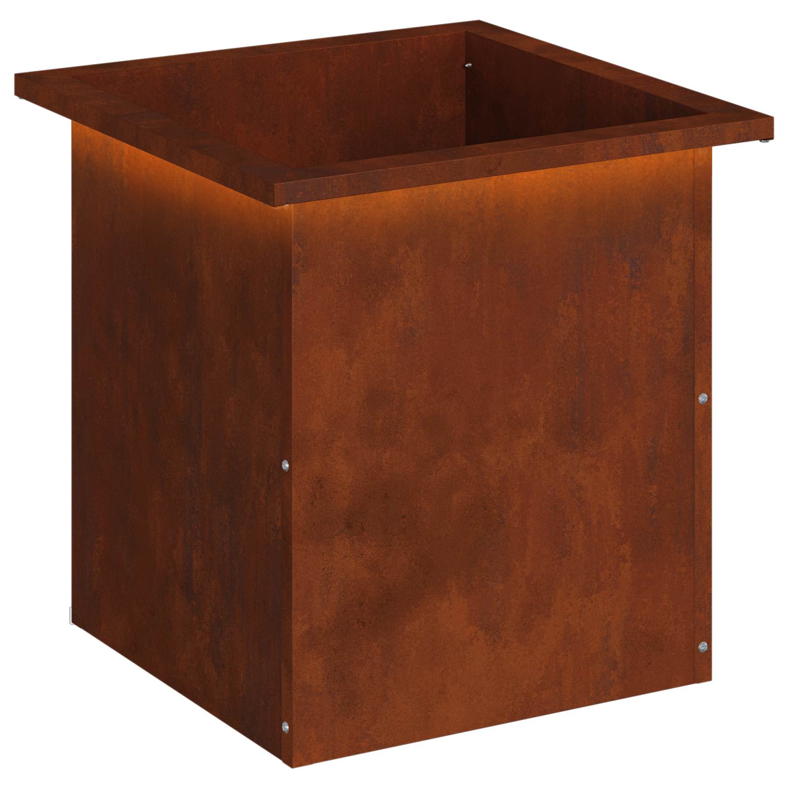 Ζαρντινιέρα κήπου με LED Σκ rusty 40 x 40 x 40 cm - Pakobazaar