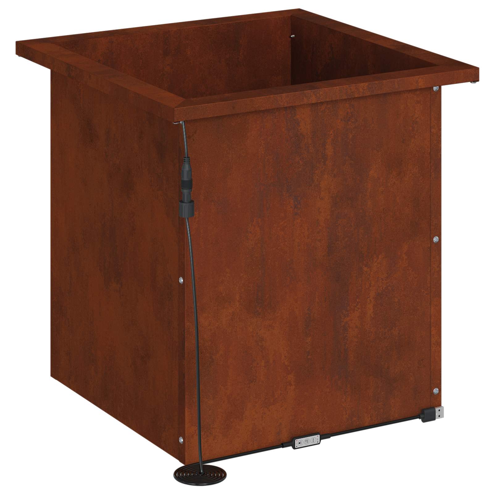 Ζαρντινιέρα κήπου με LED Σκ rusty 40 x 40 x 40 cm - Pakobazaar