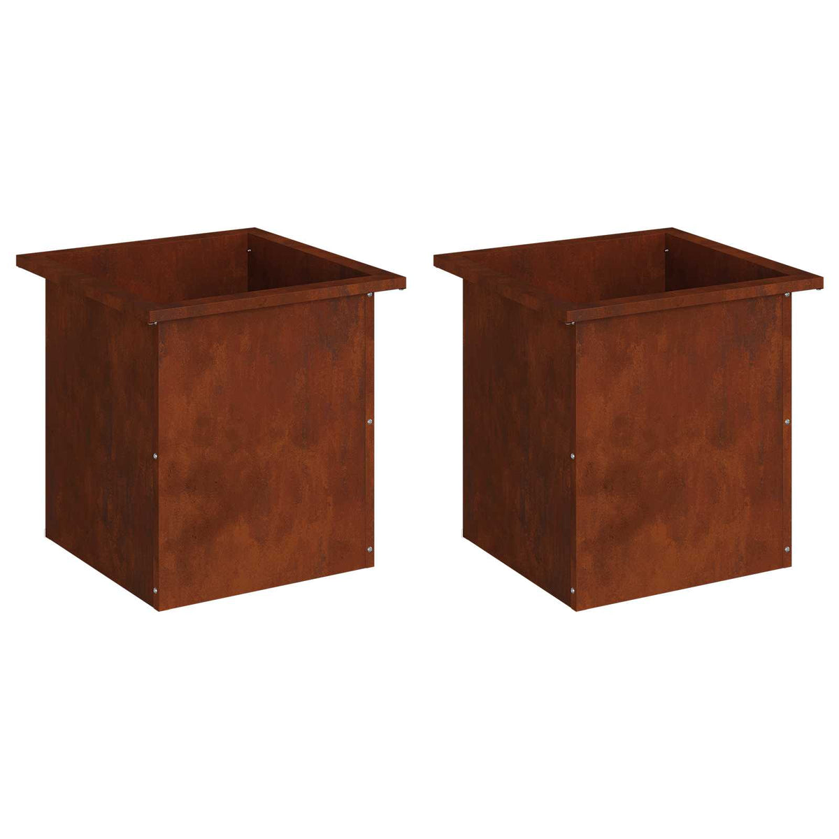 Ζαρντινιέρα κήπου με LED 2 τμχ. Σκ rusty 40 x 40 x 40 cm