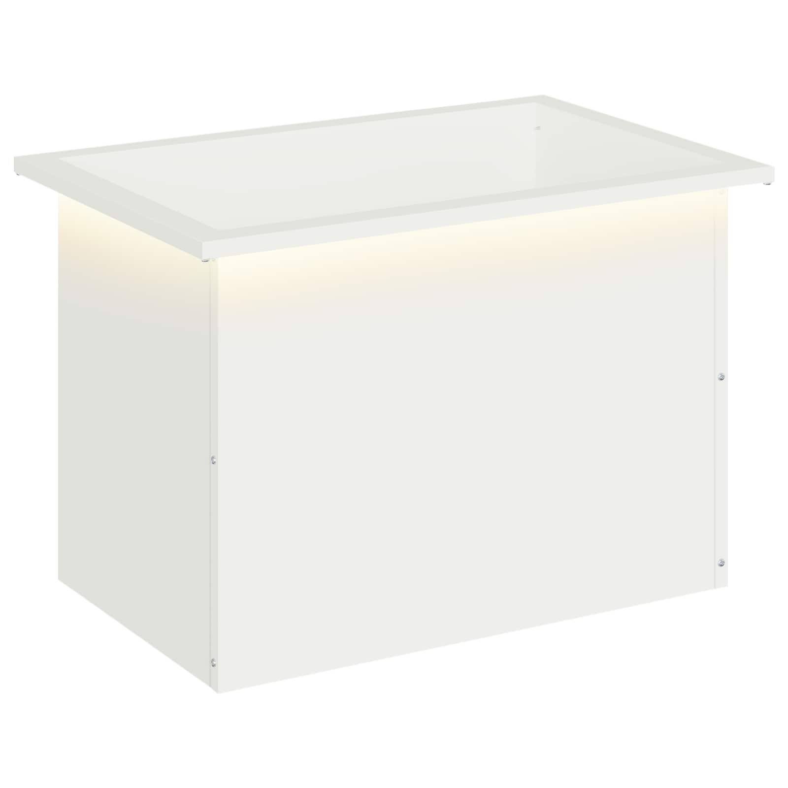 Ζαρντινιέρα κήπου με LED Λευκό 40 × 60 × 40 εκ Ατσάλι - Pakobazaar