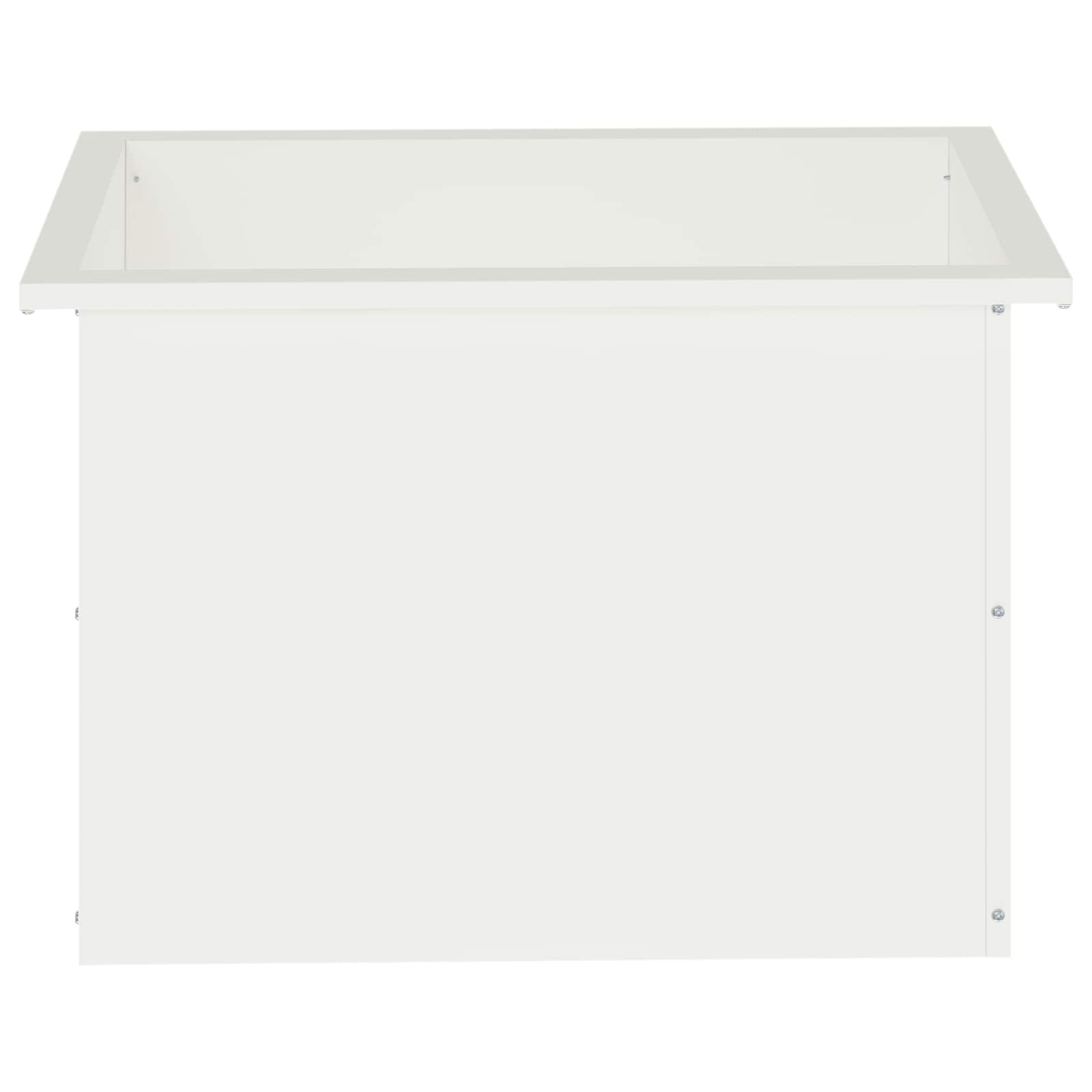 Ζαρντινιέρα κήπου με LED Λευκό 40 × 60 × 40 εκ Ατσάλι - Pakobazaar