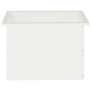 Ζαρντινιέρα κήπου με LED Λευκό 40 × 60 × 40 εκ Ατσάλι - Pakobazaar