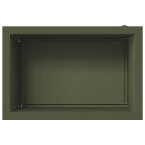 Ζαρντινιέρα κήπου με LED Λαδί 40 × 60 × 40 εκ Ατσάλι