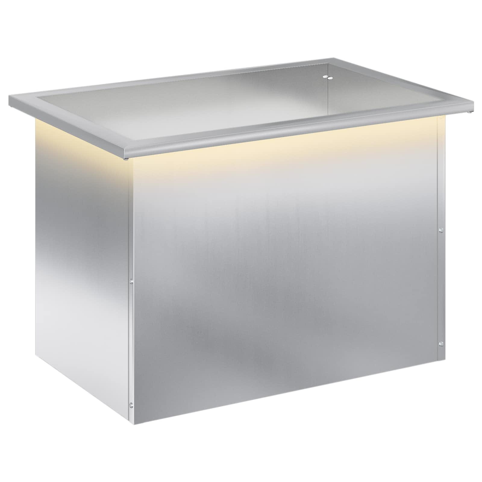 Ζαρντινιέρα κήπου με LED Ασημί 40 × 60 × 40 εκ - Pakobazaar