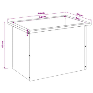 Ζαρντινιέρα κήπου με LED Ασημί 40 × 60 × 40 εκ - Pakobazaar