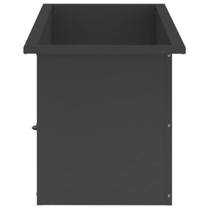 Ζαρντινιέρα κήπου με LED Μαύρο 40 x 80 x 40 cm Ατσάλι