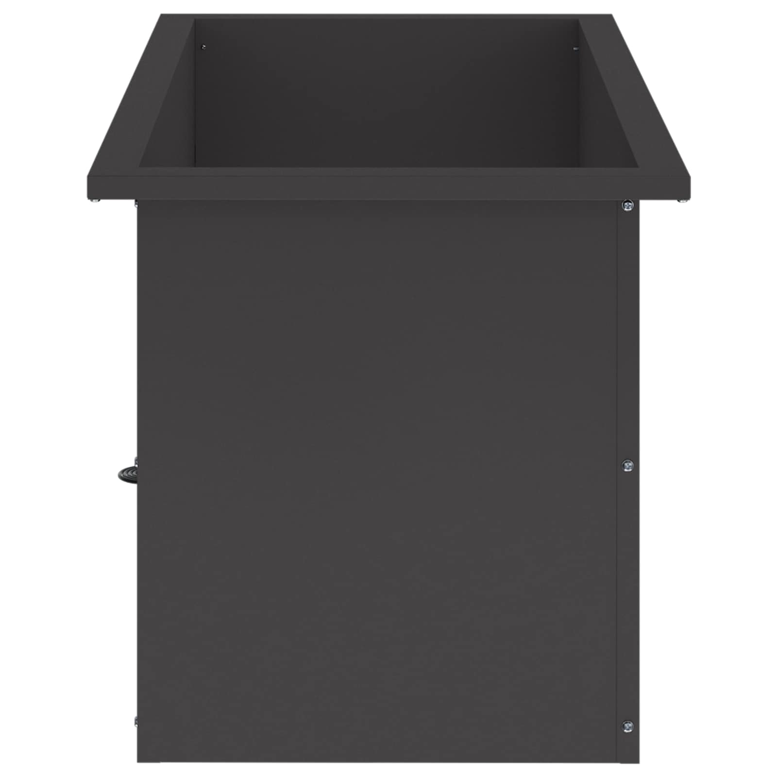 Ζαρντινιέρα κήπου με LED 2 τμχ. Μαύρο 40 x 80 x 40 cm Ατσάλι - Pakobazaar