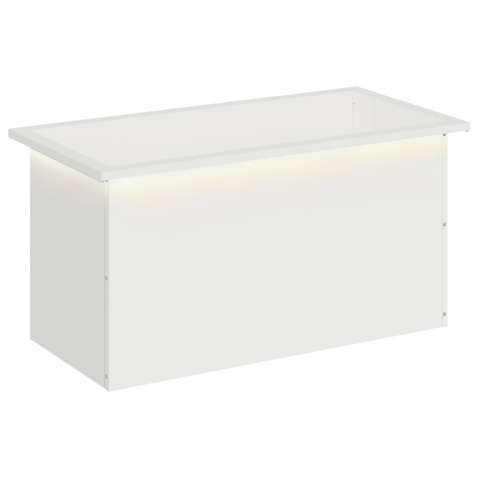 Ζαρντινιέρα κήπου με LED Λευκό 40 x 80 x 40 cm Ατσάλι