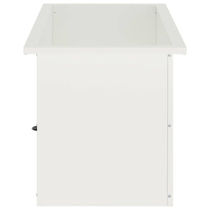 Ζαρντινιέρα κήπου με LED Λευκό 40 x 80 x 40 cm Ατσάλι