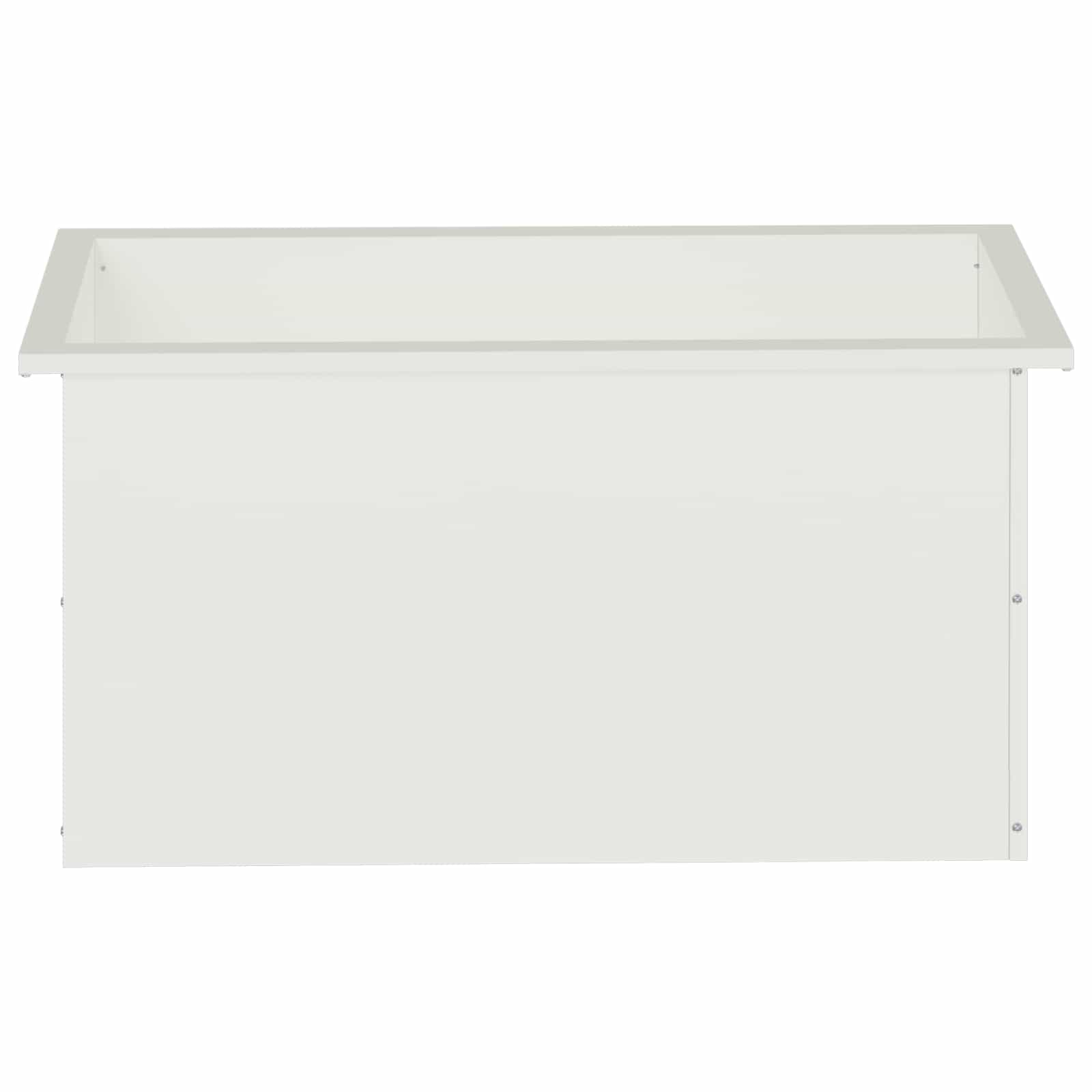 Ζαρντινιέρα κήπου με LED 2 τμχ. Λευκό 40 x 80 x 40 cm Ατσάλι