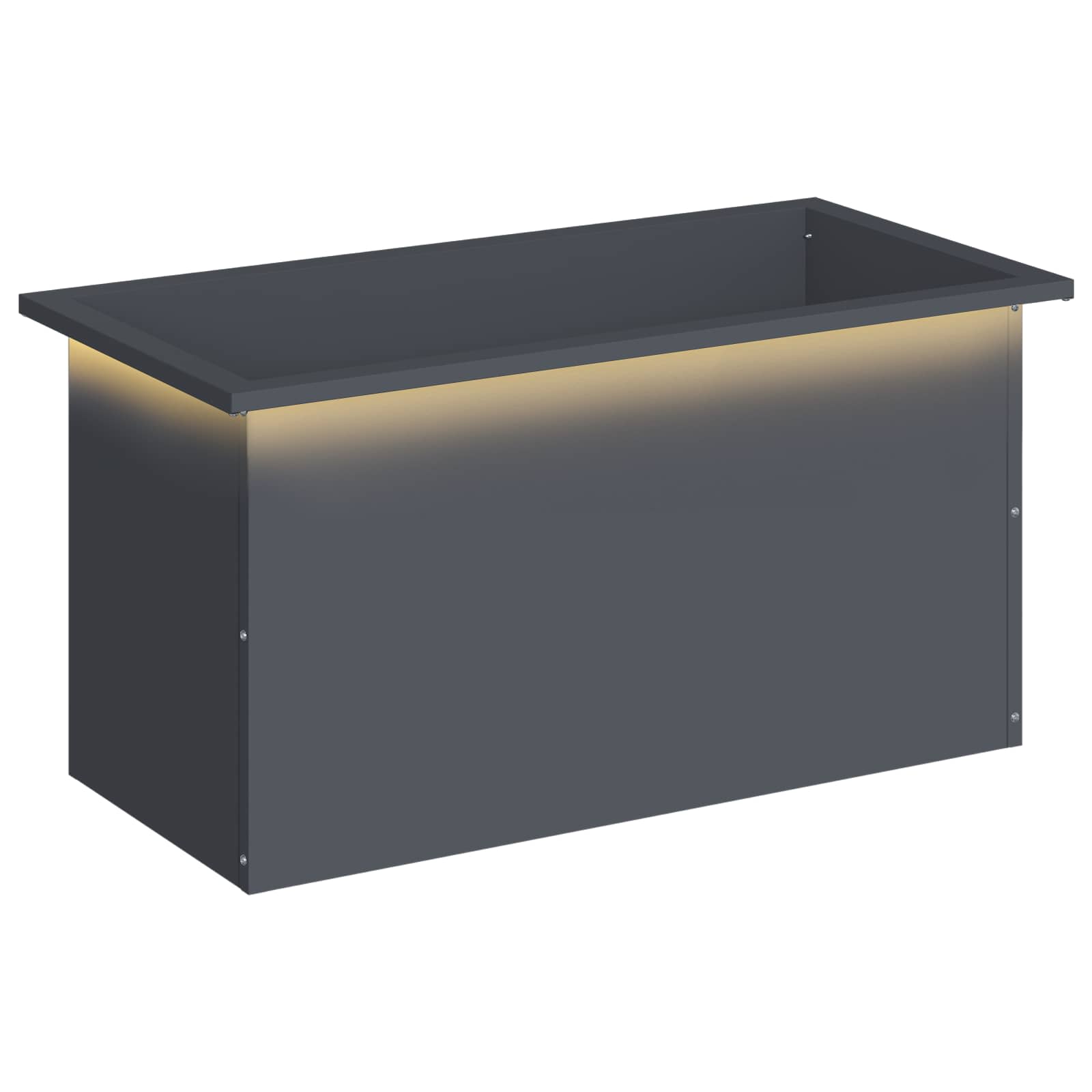 Ζαρντινιέρα κήπου με LED Ανθρακί 40 x 80 x 40 cm Ατσάλι - Pakobazaar