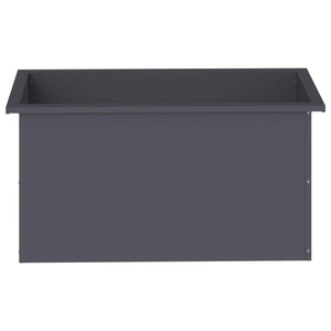 Ζαρντινιέρα κήπου με LED 2 τμχ. Ανθρακί 40 x 80 x 40 cm Ατσάλι - Pakobazaar