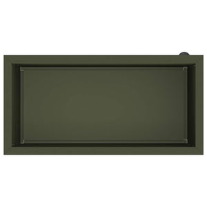 Ζαρντινιέρα κήπου με LED Λαδί 40 x 80 x 40 cm Ατσάλι