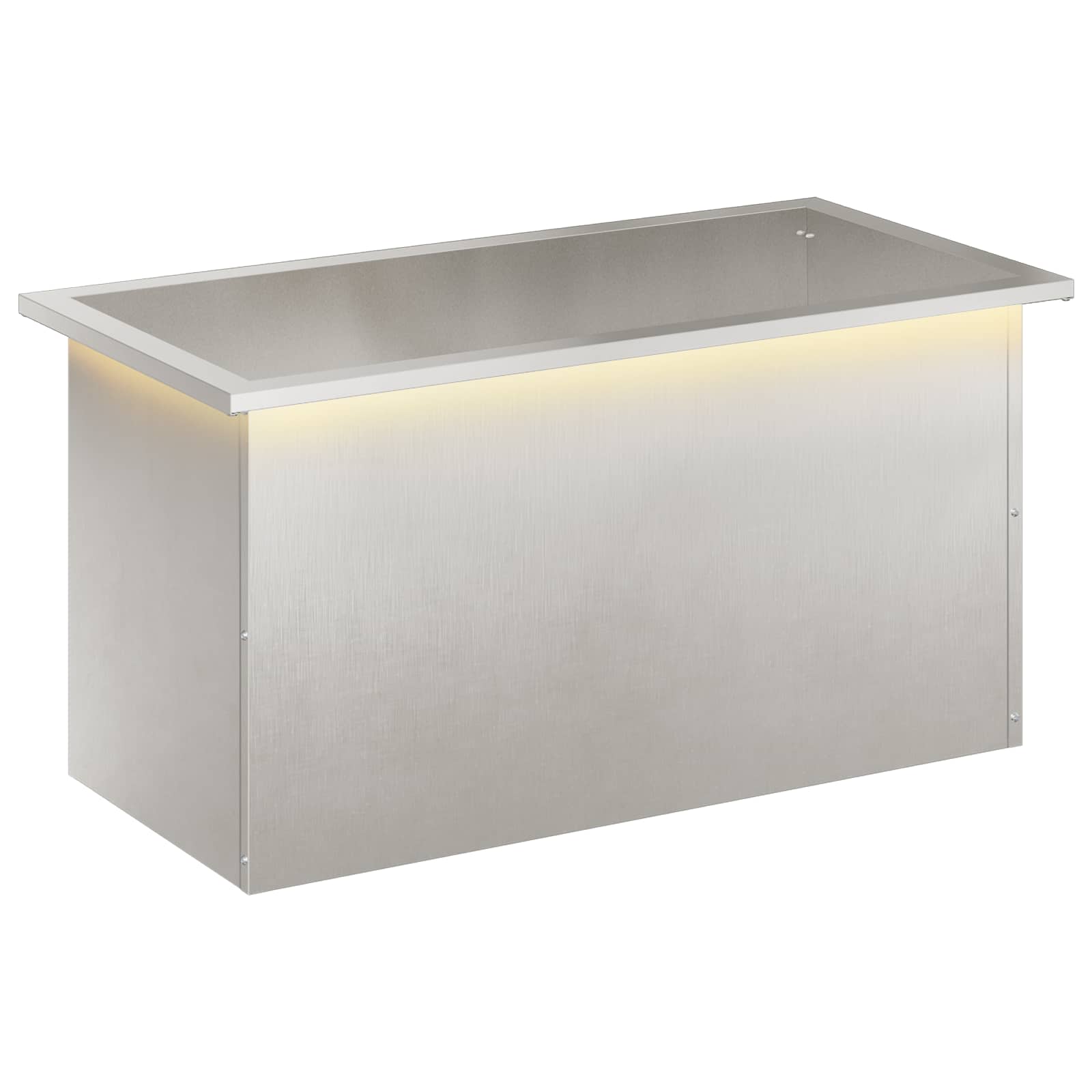 Ζαρντινιέρα κήπου με LED Ασημί 40 x 80 x 40 cm