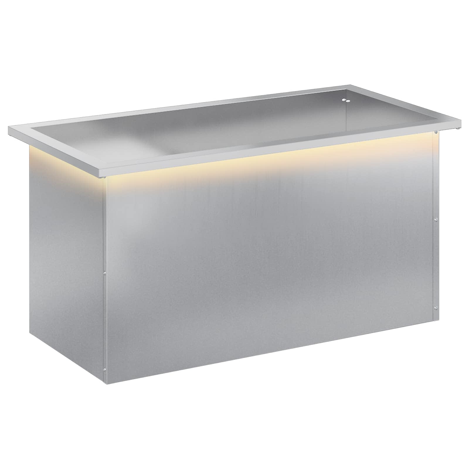 Ζαρντινιέρα κήπου με LED Ασημί 40 x 80 x 40 cm - Pakobazaar