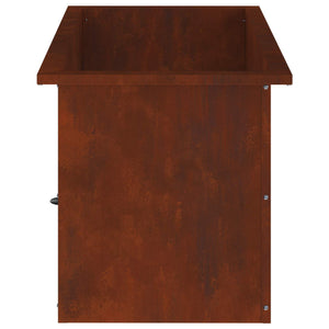 Ζαρντινιέρα κήπου με LED 2 τμχ. Σκ rusty 40 x 80 x 40 cm