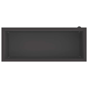 Ζαρντινιέρα κήπου με LED 2 τμχ. Μαύρο 40 × 100 × 40 εκ Ατσάλι
