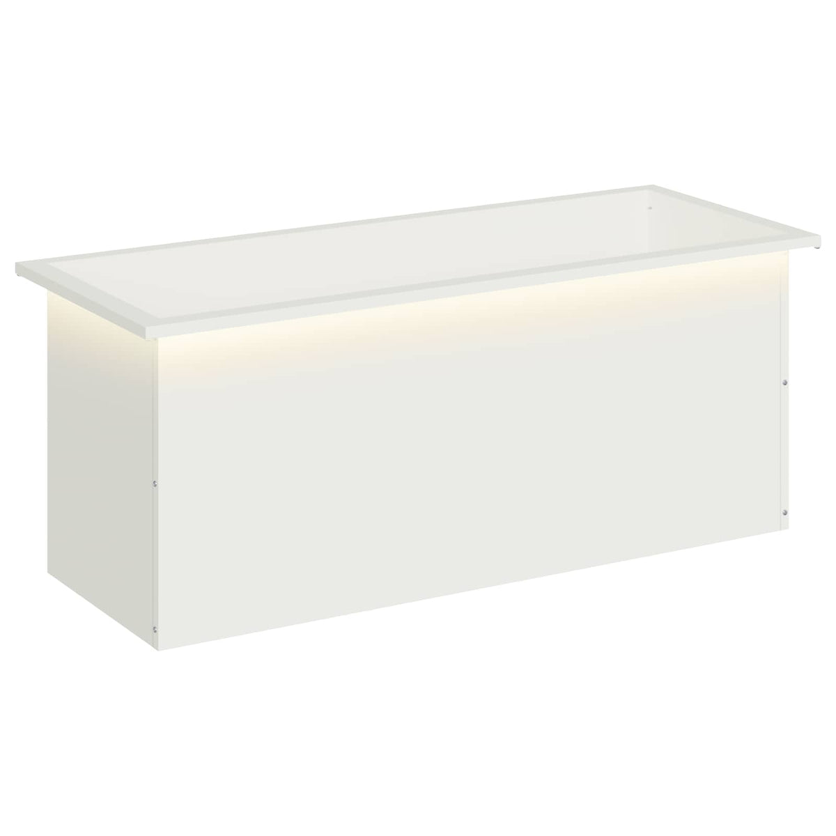 Ζαρντινιέρα κήπου με LED Λευκό 40 × 100 × 40 εκ Ατσάλι