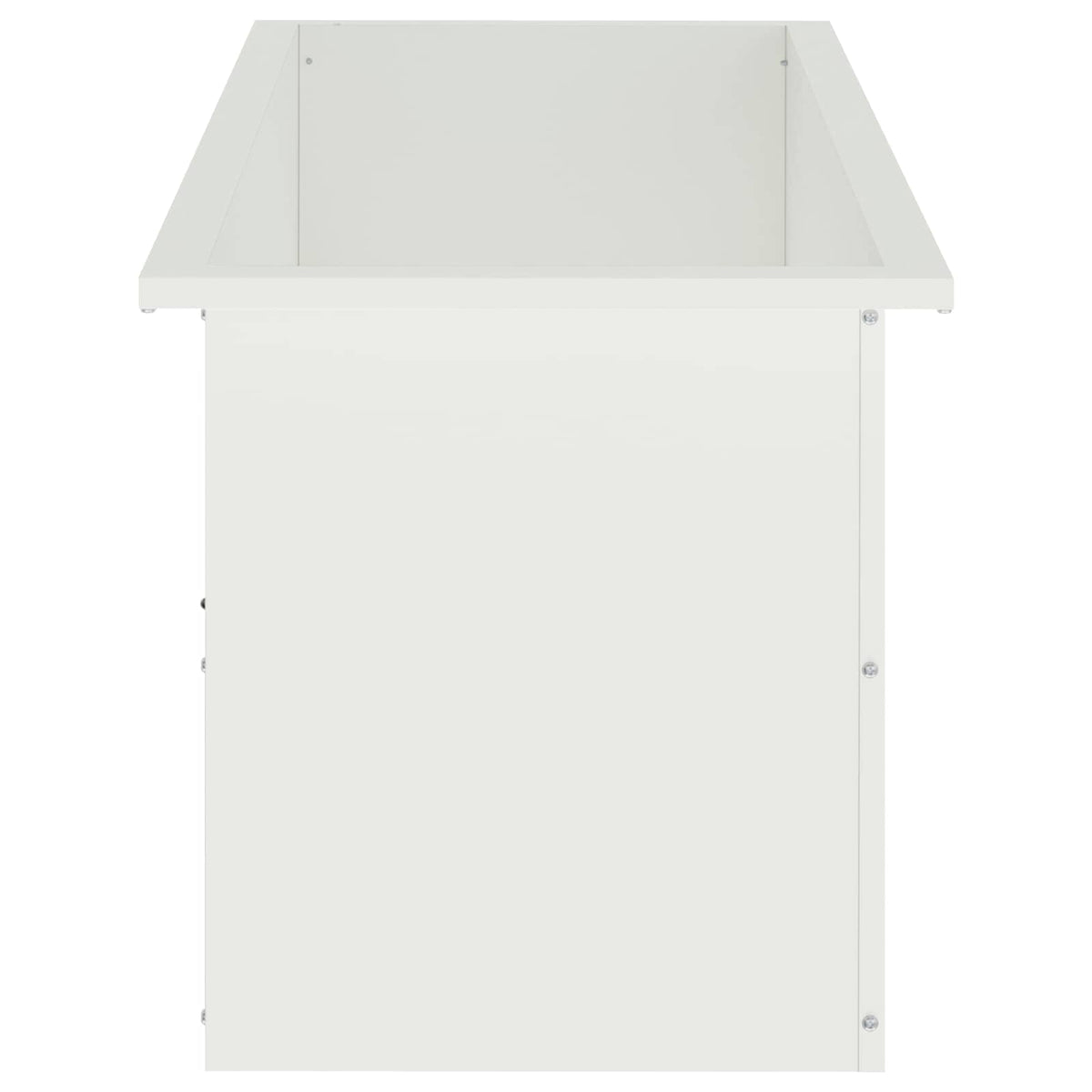 Ζαρντινιέρα κήπου με LED 2 τμχ. Λευκό 40 x 100 x 40 εκ. Ατσάλι