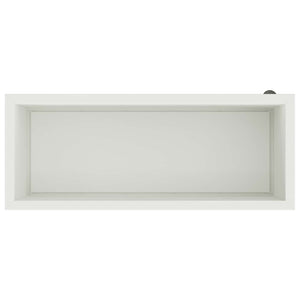 Ζαρντινιέρα κήπου με LED 2 τμχ. Λευκό 40 x 100 x 40 εκ. Ατσάλι