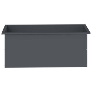 Ζαρντινιέρα κήπου με LED 2 τμχ. Ανθρακί 40 × 100 × 40 εκ Ατσάλι - Pakobazaar