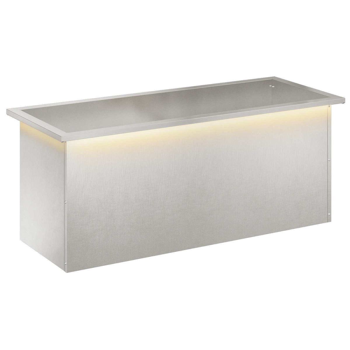 Ζαρντινιέρα κήπου με LED Ασημί 40 × 100 × 40 εκ
