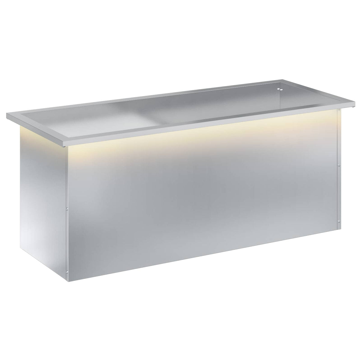 Ζαρντινιέρα κήπου με LED Ασημί 40 x 100 x 40 εκ