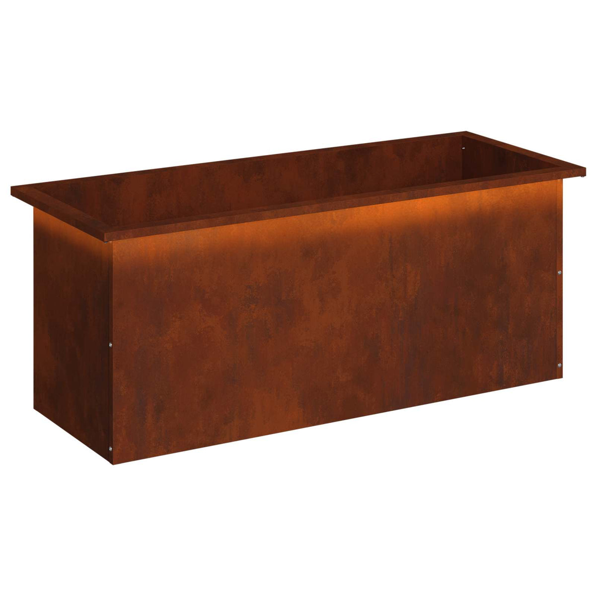 Ζαρντινιέρα κήπου με LED Σκ rusty 40 × 100 × 40 εκ