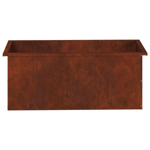 Ζαρντινιέρα κήπου με LED Σκ rusty 40 × 100 × 40 εκ