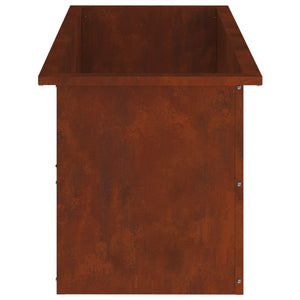 Ζαρντινιέρα κήπου με LED 2 τμχ. Σκ rusty 40 × 100 × 40 εκ