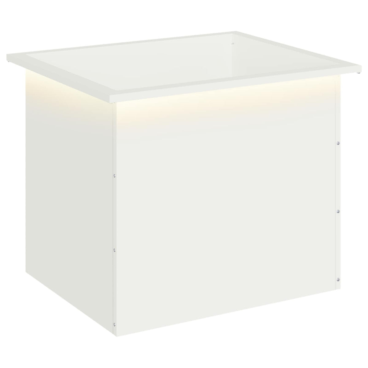 Ζαρντινιέρα κήπου με LED Λευκό 50 x 60 x 48 εκ Ατσάλι