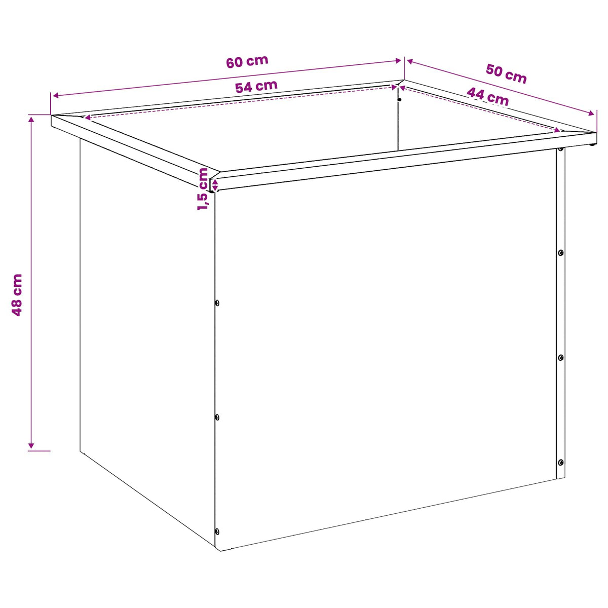 Ζαρντινιέρα κήπου με LED 2 τμχ. Ασημί 50 x 60 x 48 εκ - Pakobazaar