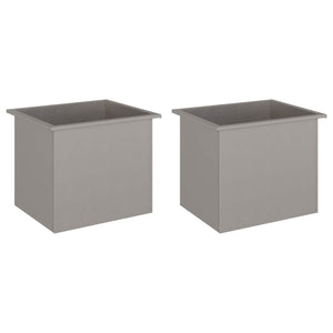 Ζαρντινιέρα κήπου με LED 2 τμχ. Σκ rusty 50 x 60 x 48 εκ
