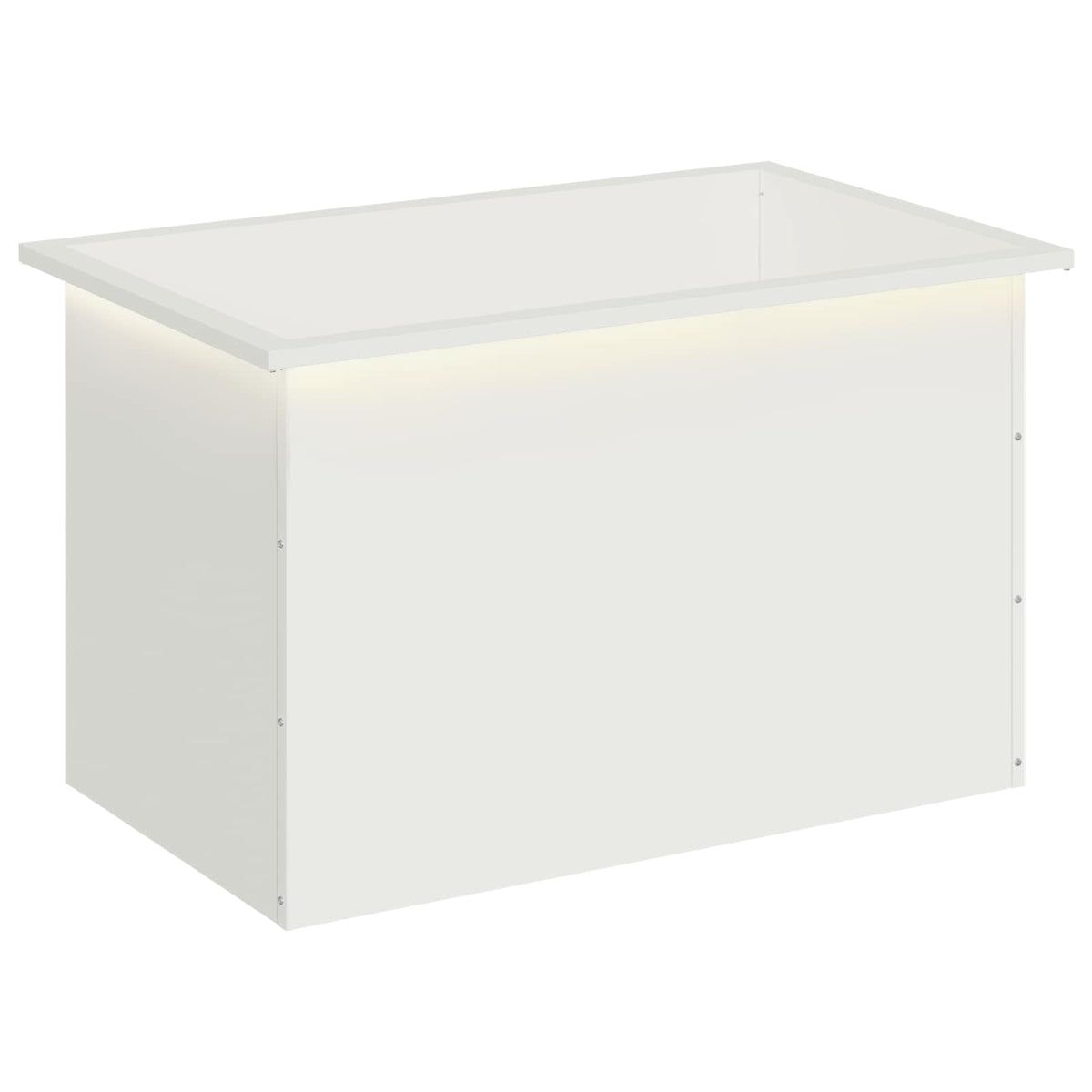 Ζαρντινιέρα κήπου με LED Λευκό 50 × 80 × 48 εκ Ατσάλι