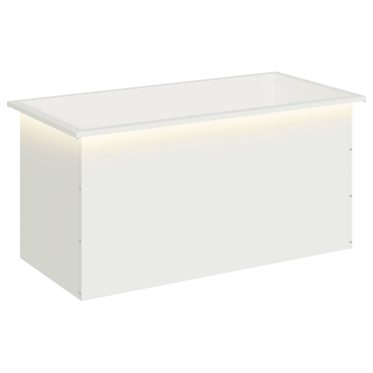 Ζαρντινιέρα κήπου με LED Λευκό 50 × 100 × 48 εκ Ατσάλι