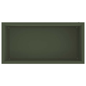Ζαρντινιέρα κήπου με LED Λαδί 50 × 100 × 48 εκ Ατσάλι