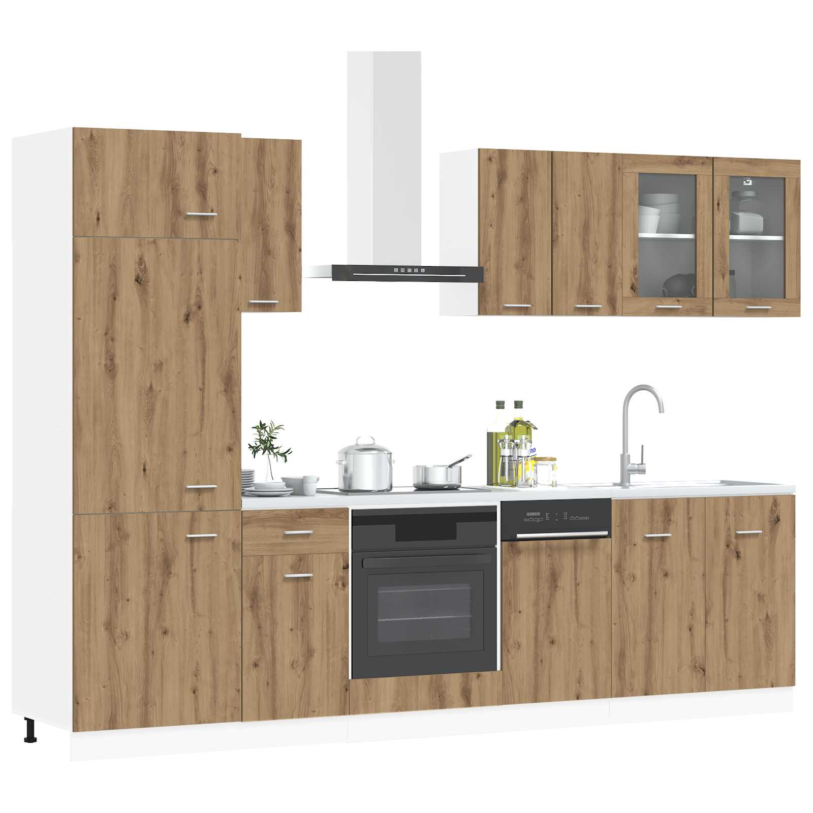 Μονάδα κουζίνας Lyon 8 pcs Artisan Δρυς Επεξεργασμένο Ξύλο