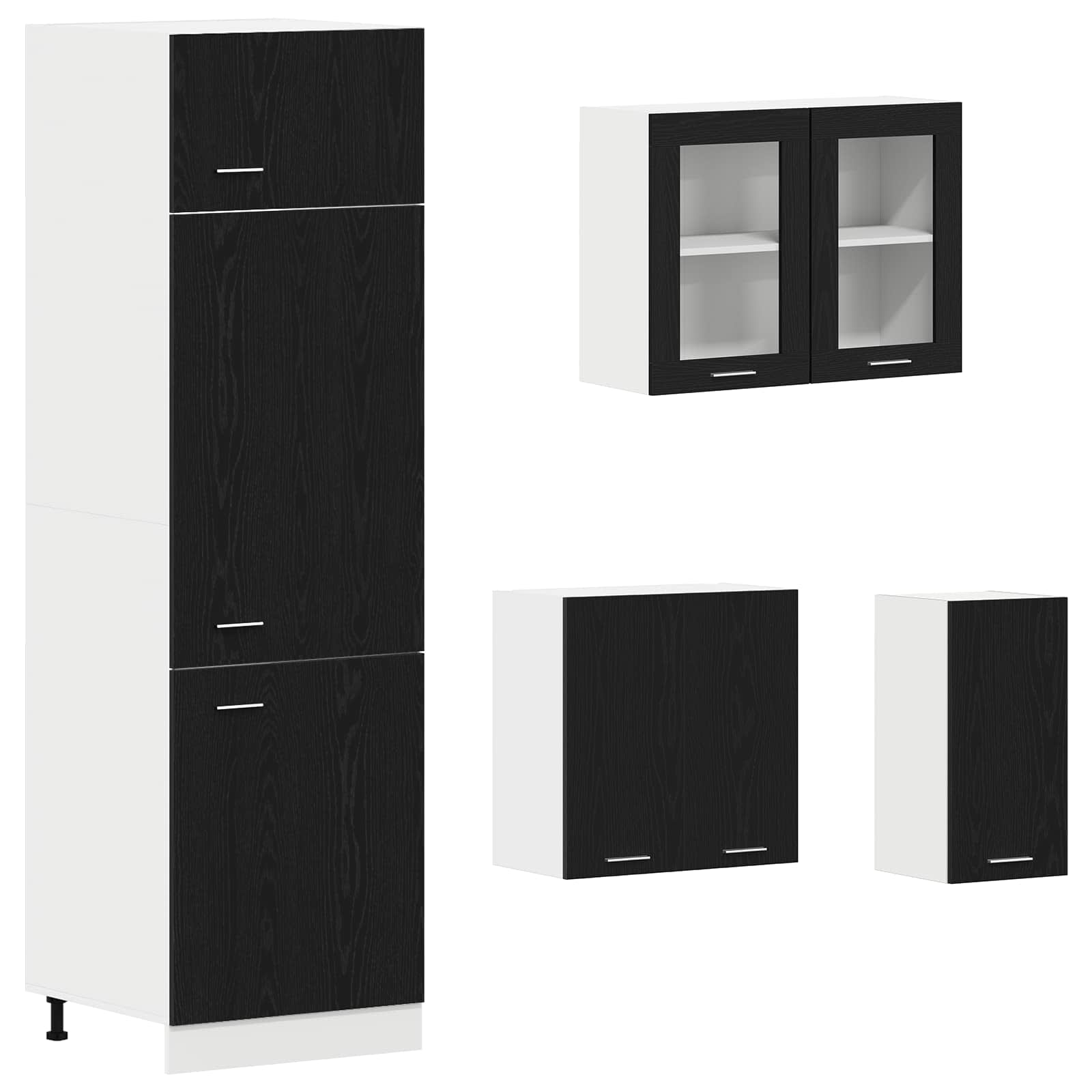 Μονάδα κουζίνας Lyon 8 pcs Μαύρη Δρυς Επεξεργασμένο Ξύλο