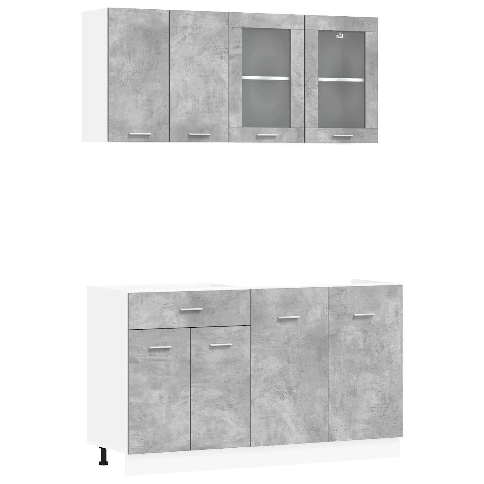 Μονάδα κουζίνας Lyon 4 pcs Γκρι Σκυροδέματος Επεξεργασμένο Ξύλο
